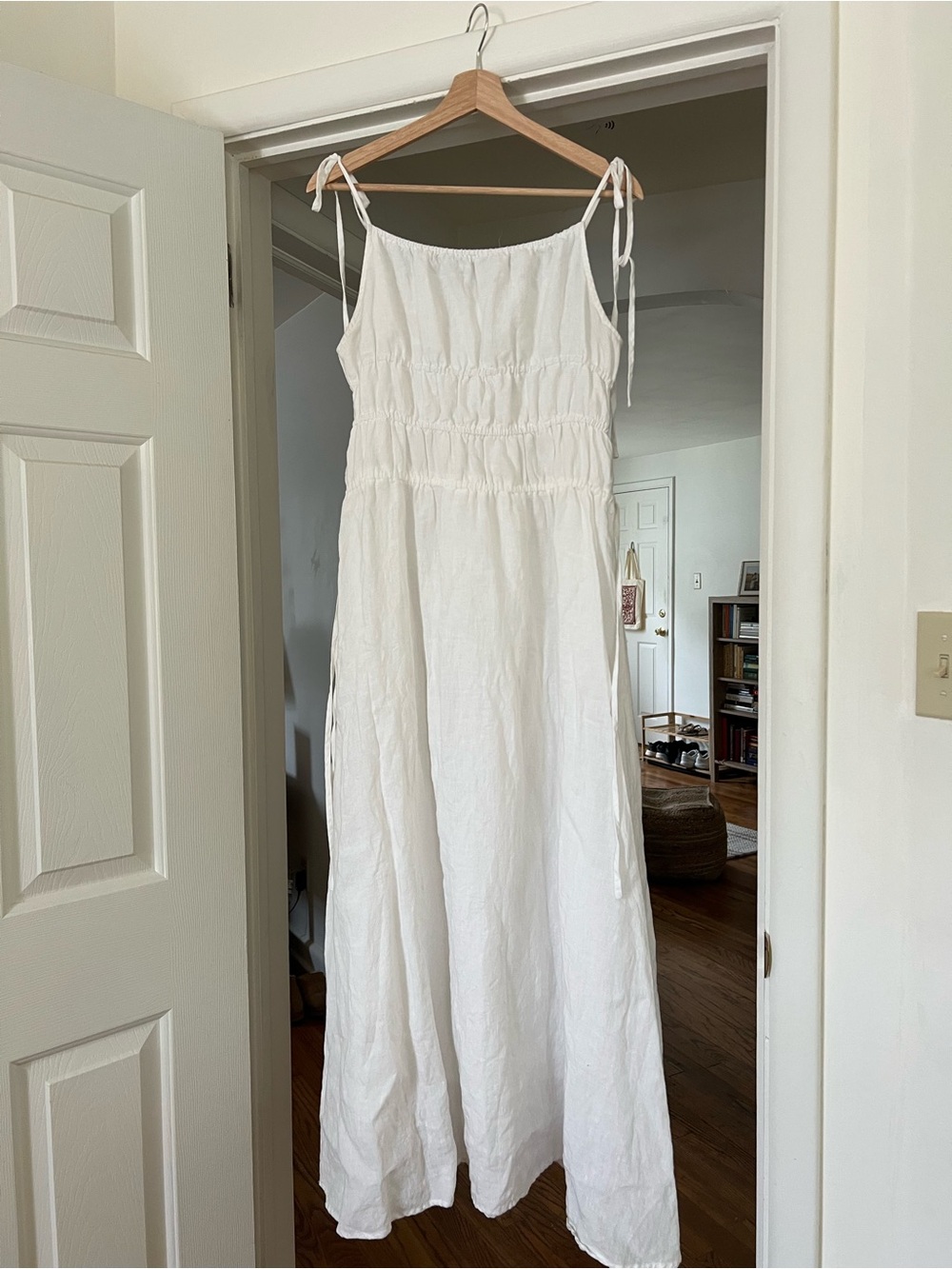 White linen dress